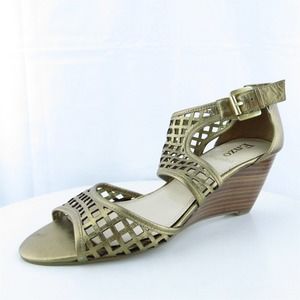 Enzo Angiolini Women‎ Gladiator Shoes Quinn Bronze Leather Buckle Size 8 Medium